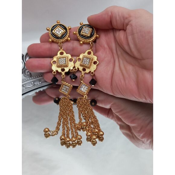 GERARD YOSCA Earrings Runway Statement Glamour 6" - Picture 11 of 12